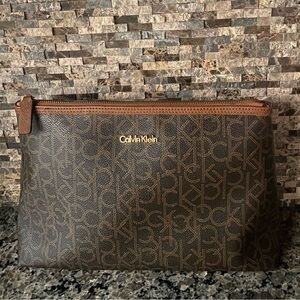 Calvin Klein Signature CK Pattern Cosmetic Bag